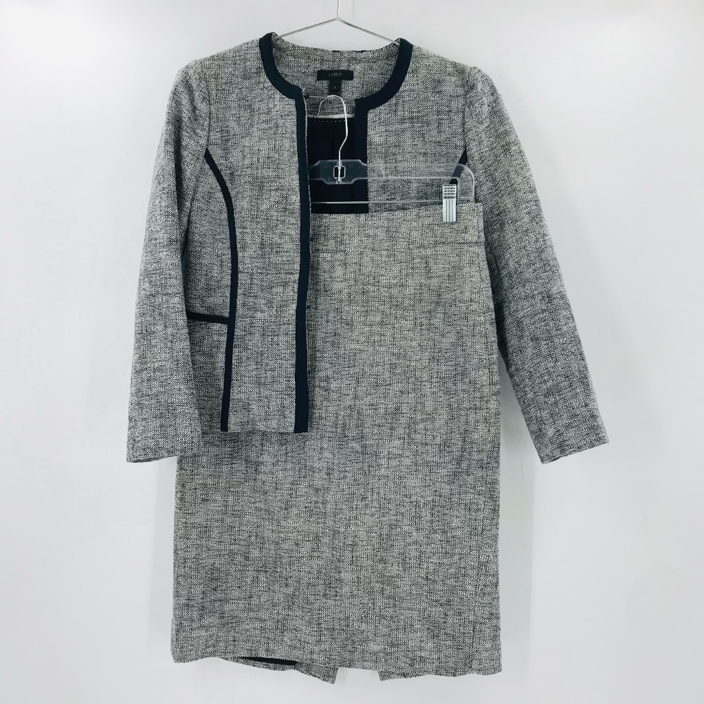 J Crew Size 4 Pencil Skirt Navy Gray - Picture 1 of 5
